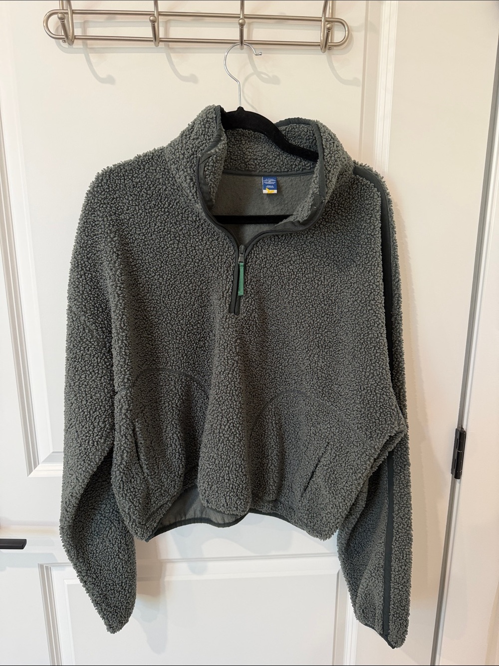 Old Navy Moss Green Sherpa Quarter-Zip Pullover